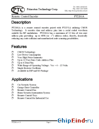 Datasheet PT2261A-S18 manufacturer PTC